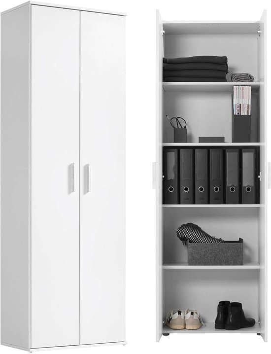 mokebo Opbergkasten 'Der Lange' (60 x 180 cm) multifunctionele Archiefkast in wit hout