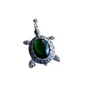 2 Love it Turtle Junglegreen - Collier pendentif - Longueur 70 cm - Acier inoxydable - Métal - Vert - Couleur argent