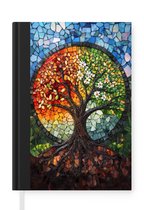 Carnet - Cahier d'écriture - Arbre - Saisons - Mosaïque - Montagnes - Petit carnet - Format A5 - Bloc-notes