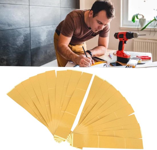 Inovra Plus - Houtbewerkingstape met Zero Gap - 20 Strips - Dubbelzijdige Zelfklevende Tape - PVC - Voor Nauwkeurige Houtsnijden - Positioneringstape - 2x14 cm