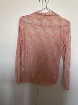 Dames Kanten Top – Lange Mouwen - Terra Terracotta - maat L