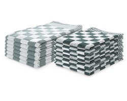 LINNICK Theedoeken en Keukendoeken Set Donker Groen - Set van 12 – Geblokt – Blokdoeken – 100% katoen – 6 Horeca Theedoeken – 65x65cm - 6 Keukendoeken - 50x50cm LINNICK Theedoeken en Keukendoeken Set Donker Groen - Set van 12 – Geblokt – Blokdoeken – 100% katoen – 6 Horeca Theedoeken – 65x65cm - 6 Keukendoeken - 50x50cm