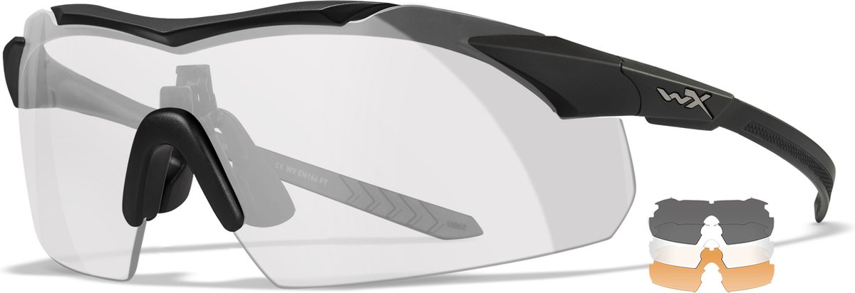 Wiley X VAPOR 2.5 Schietbril voor paintball, airsoft en schietsport zwart keurig frame