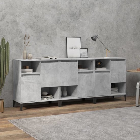 vidaXL Dressoir 103,5x35x70 cm bewerkt hout betongrijs