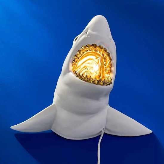 Wandlamp - Dierenlamp Haai Sharky - wit/goud