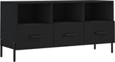 vidaXL - Tv-meubel - 102x36x50 - cm - bewerkt - hout - zwart