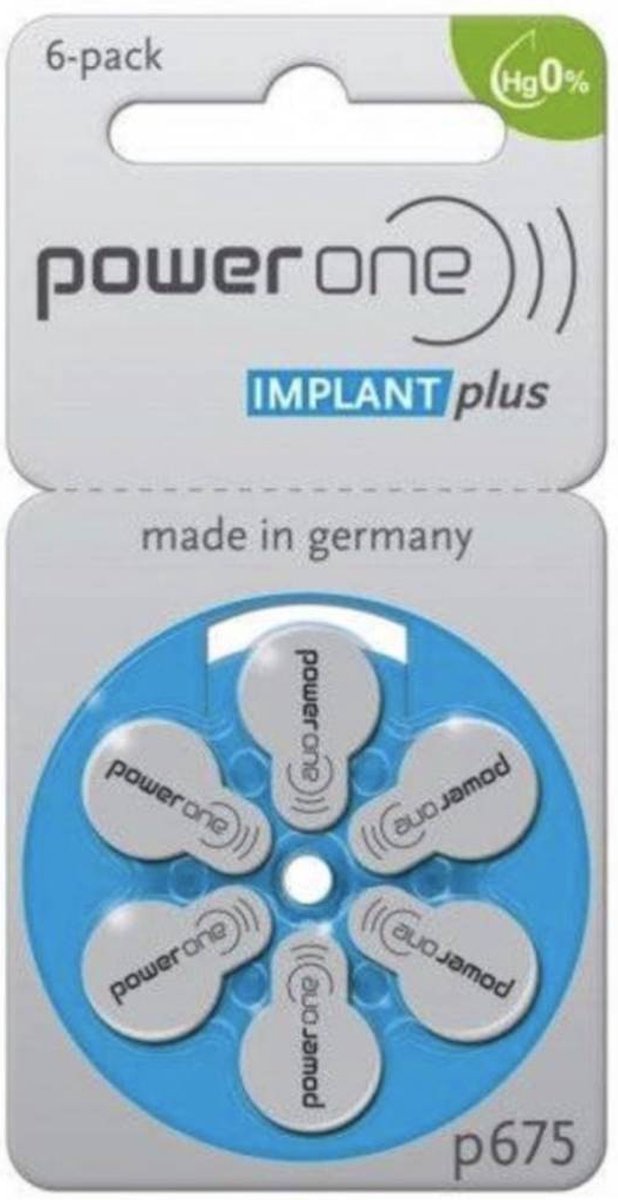PowerOne p675i+ implant plus - 10 pakjes - 60 CI batterijen