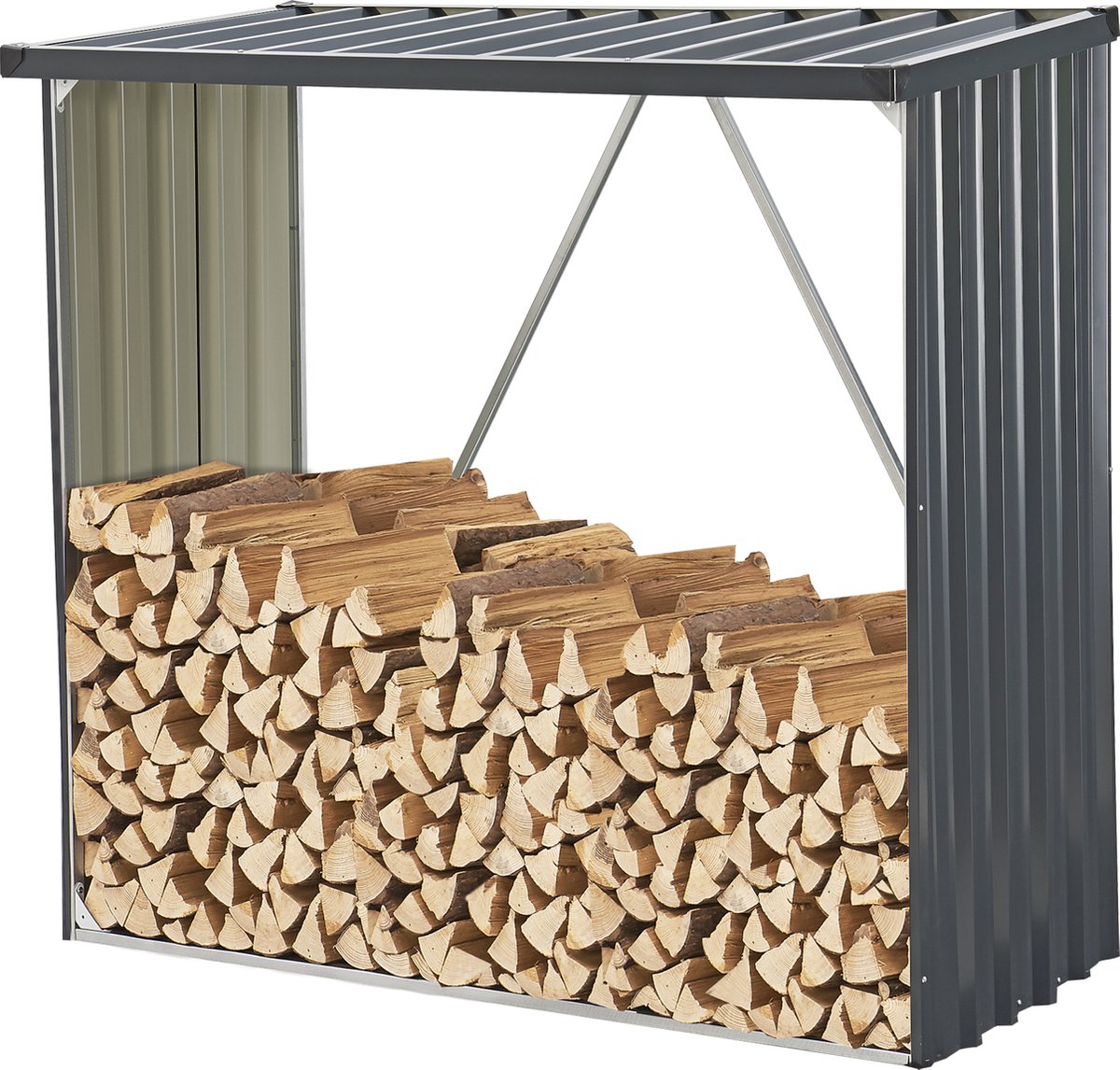 Stalen brandhout rek houtopslag 156x80x152 cm antraciet