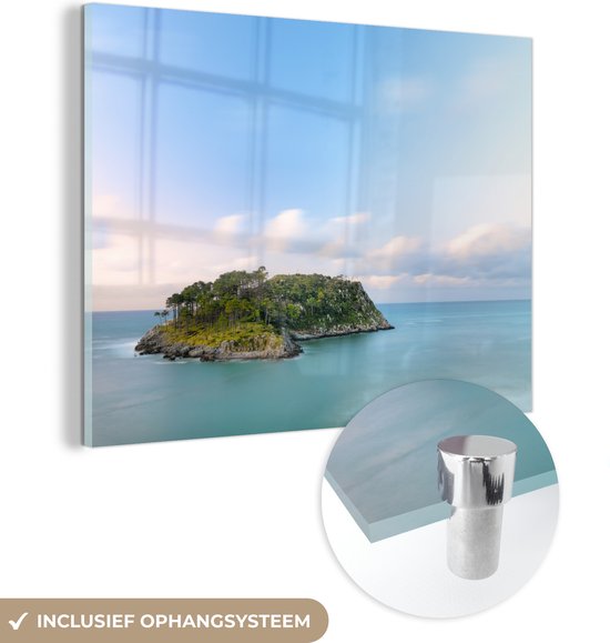 MuchoWow® Glasschilderij 80x60 cm - Schilderij acrylglas - San Nicolas eiland Spanje - Foto op glas - Schilderijen