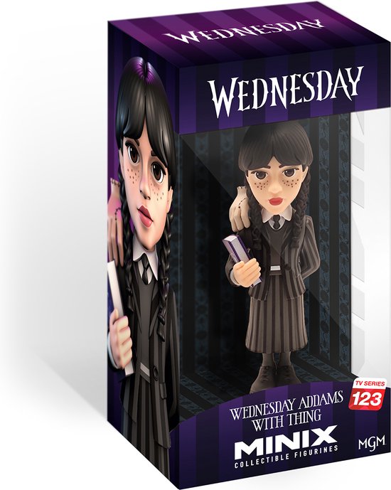 Minix - TV Series #123 - Mercredi - Mercredi Addams avec La Chose - Figurine  12cm