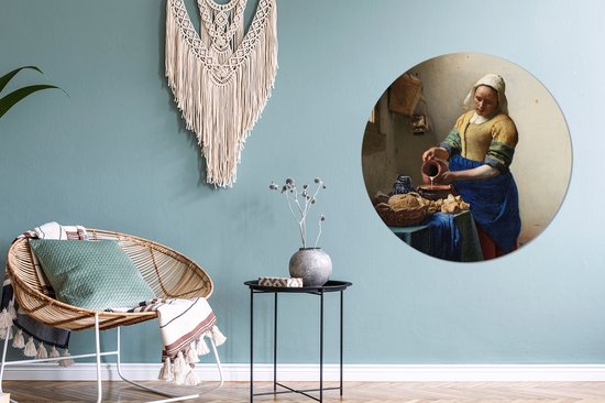The Milkmaid - Peinture de Johannes Vermeer Wall cercle aluminium