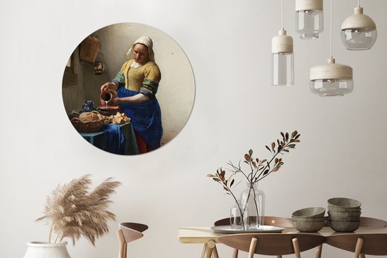 The Milkmaid - Peinture de Johannes Vermeer Wall cercle aluminium