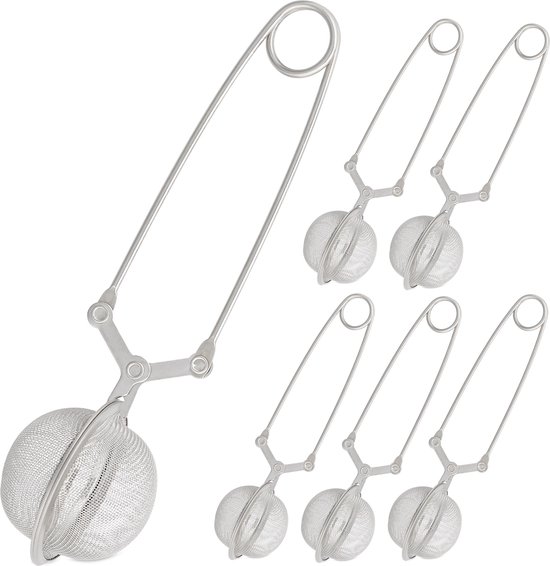 COM-FOUR® 4x theezeef van roestvrij staal 304, vaatwasmachinebestendig - thee-ei 5,5 cm voor losse thee, specerijen en kruiden - fijnmazig theefilter met ketting - kruidenzeef - kruidenzeef COM-FOUR® 4x theezeef van roestvrij staal 304, vaatwasmachinebestendig - thee-ei 5,5 cm voor losse thee, specerijen en kruiden - fijnmazig theefilter met ketting - kruidenzeef - kruidenzeef