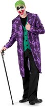 Funny Fashion - Joker Kostuum - Ondeugende Joker Jeffrey - Man - Groen, Paars - Maat 48-50 - Carnavalskleding - Verkleedkleding