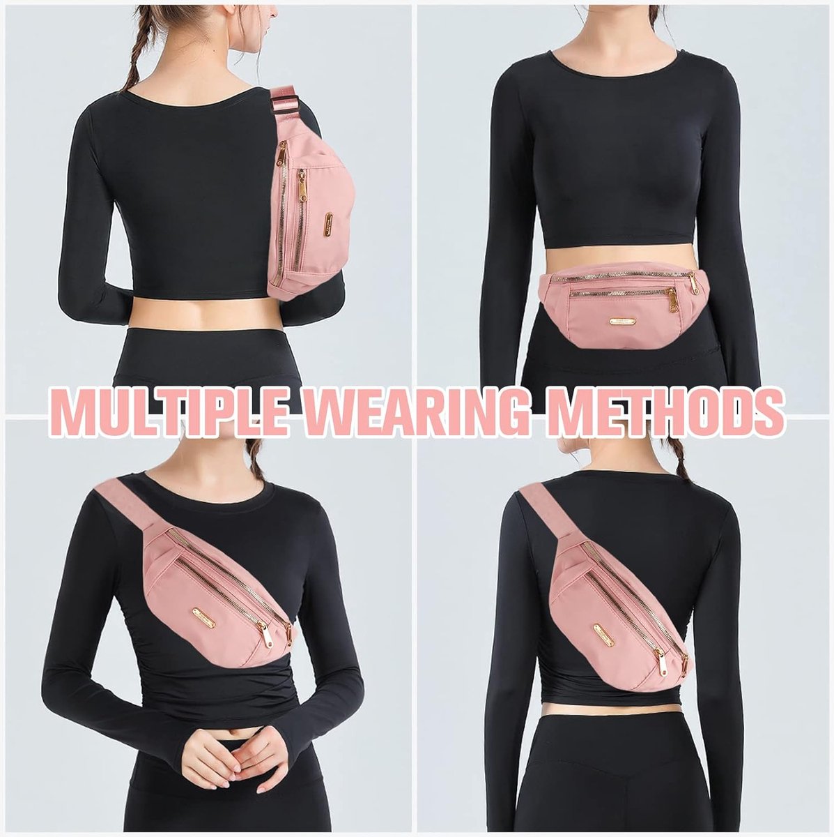 Ceinture De Course Étanche - Porte Smartphone Anti-Rebond, Pochette Sport Pour Running, Fitness, Voyage - Noir Taille S