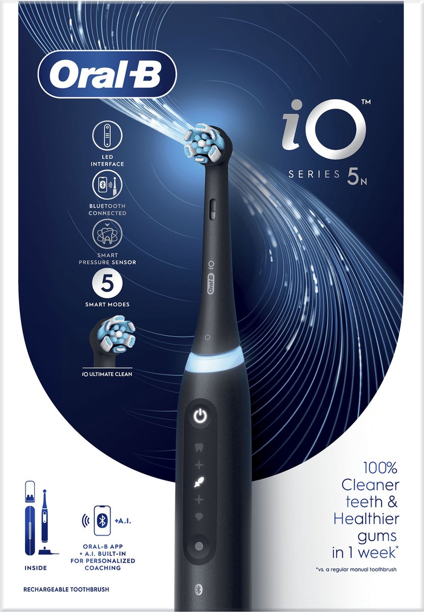 Afbeelding 3 van Oral-B iO 5N Elektrische Tandenborstel - Zwart
