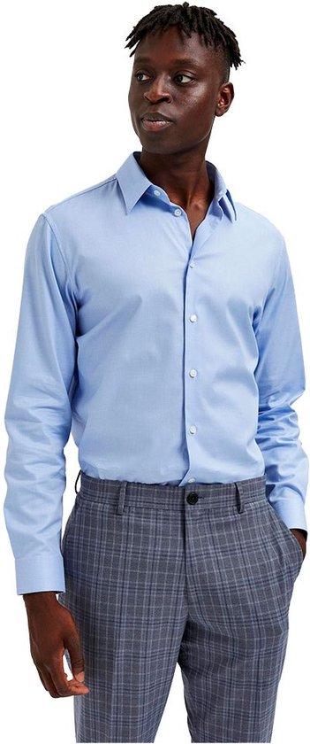 Selected Nathan-gem Shirt Met Lange Mouwen Blauw M Man