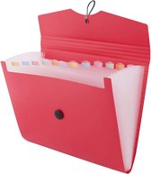 waaiermap sorteermap uitbreidbaar documentenmappen 12 vakken A4 rood