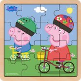 Puzzle en bois Peppa Pig - Balade à vélo - 16 pièces - Tout-petit