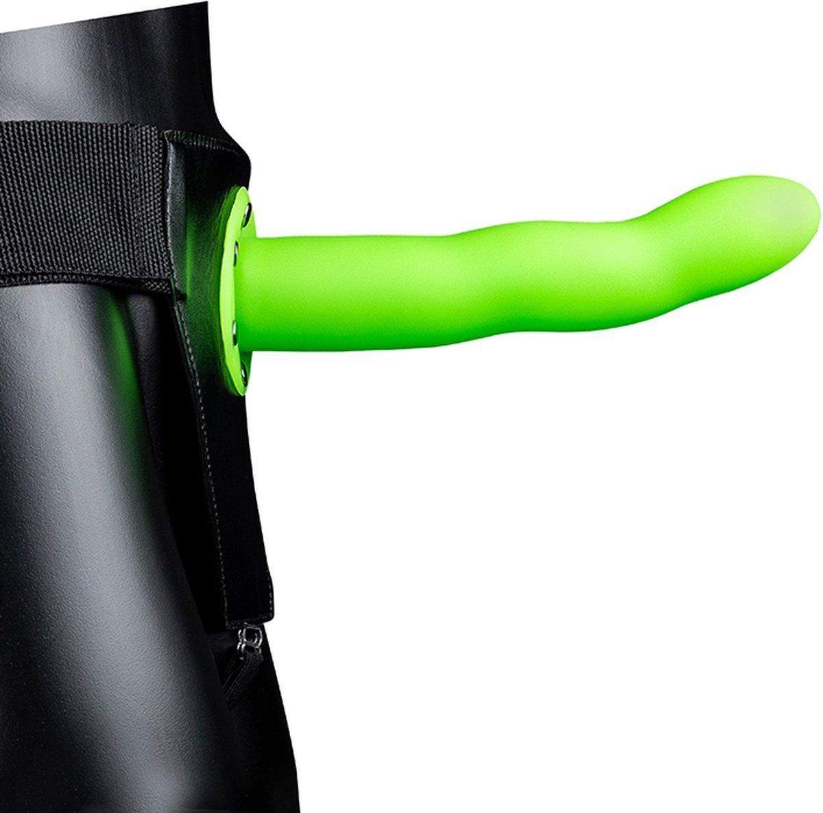 Goedkoopste Glow in the Dark Curved Hollow Strap-On - 8 / 20 cm