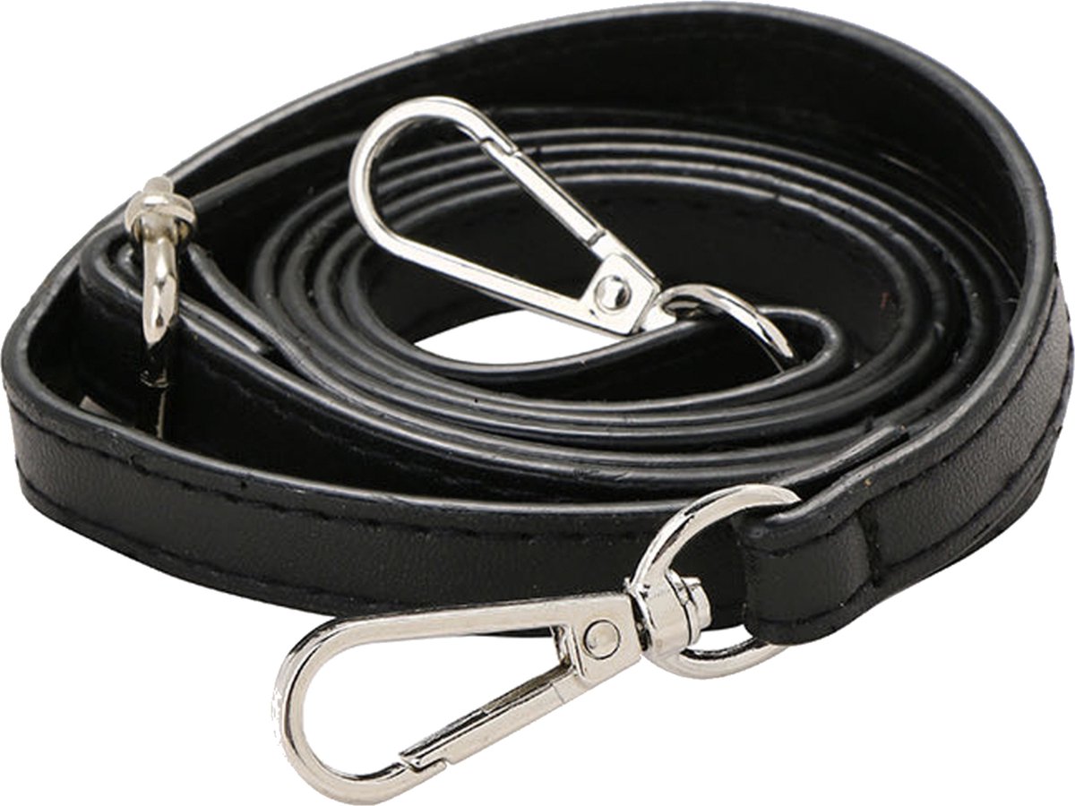 Somstyle Luxe Lederen Tassenriem - Schouderriem - Leer Design - Zwart