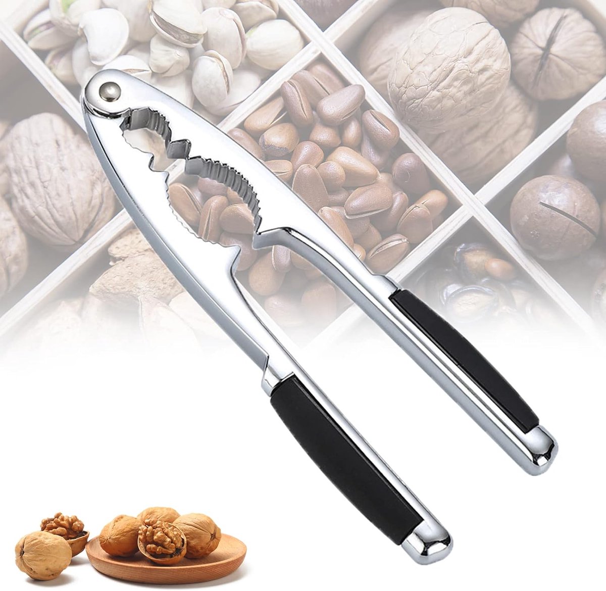 2 Stuks Notenkraker Walnoten, Notenkraker, Notenkraker Noten Met Een Vork Notenkraker Van Roestvrij Staal Voor Walnoten Hazelnootkraker Walnootkraker Voor Pecan Walnoot Amandelen