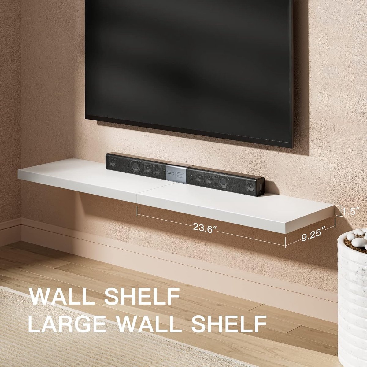 STOREMIC Zwevende planken, witte planken met lengte 60 cm