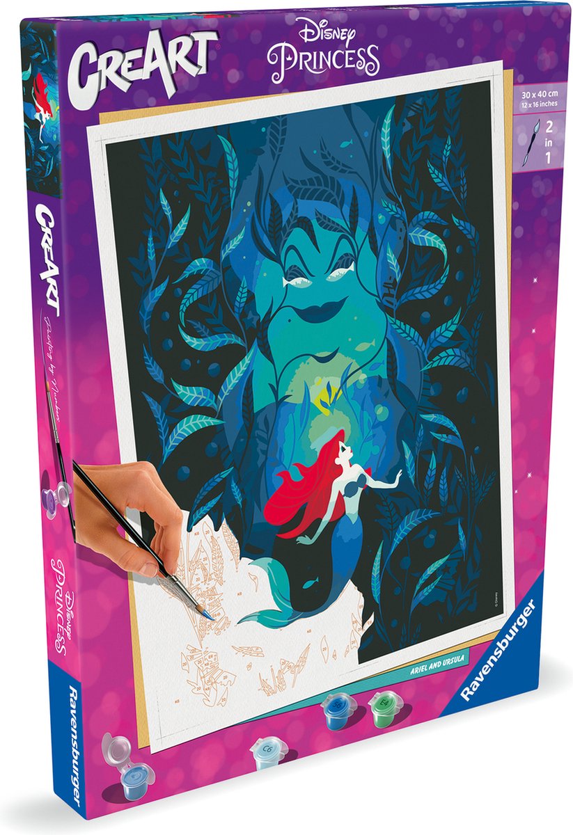 Ravensburger CreArt Disney Ariel and Ursula - Schilderen op nummer voor volwassenen
