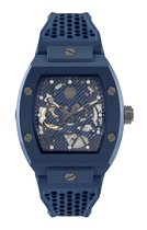 Philipp Plein The Skeleton Ecoceramic PWVBA0323 Horloge - Siliconen - Blauw - Ø 44 mm