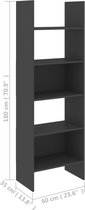 vidaXL - Boekenkast - 60x35x180 - cm - bewerkt - hout - grijs
