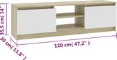 vidaXL-Tv-meubel-120x30x35,5cm-bewerkt-hout-wit-en-sonoma-eikenkleurig