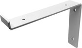 Maison DAM 1x Plankdrager L vorm down - Wandsteun – 15cm – Wit - incl. bevestigingsmateriaal + schroefbit