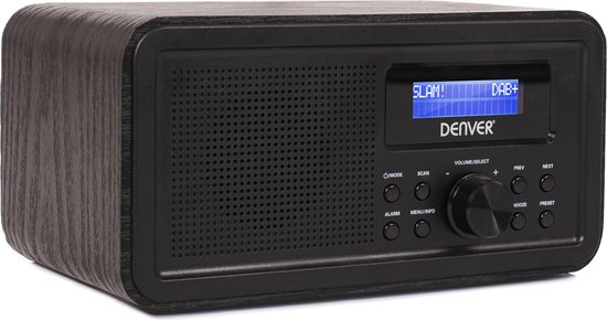 Denver DAB Radio - Retro Radio - Keukenradio - Draagbare radio - Batterijen & Netstroom - DAB30 - Zwart