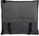 Sierkussen Knit Factory Otis - Anthracite - 50x50 cm - Garniture d'oreiller incluse