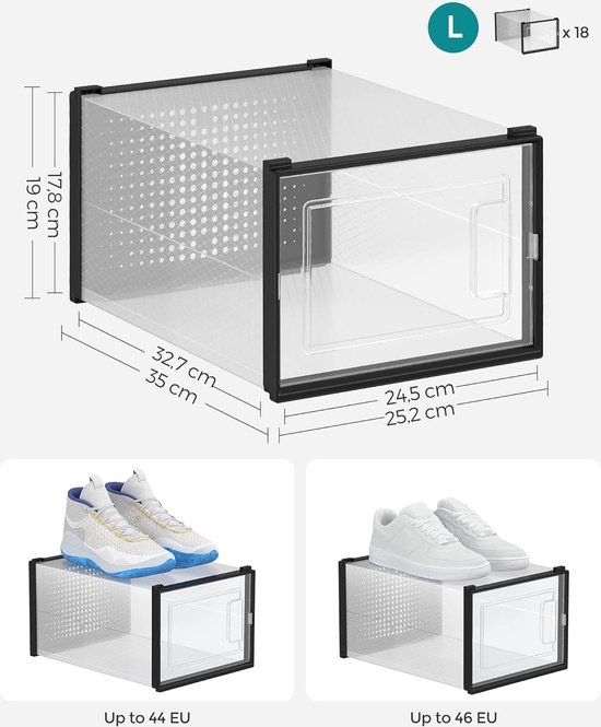 Bosign transparante schoenendoos | set van 4 stuks | Handig Cadeau