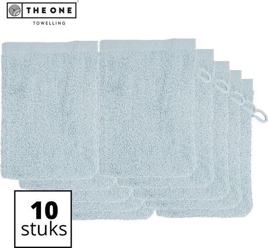 The One Towelling Washandjes - Washanden - Voordeelverpakking - 100% Katoen - 16 x 21 cm - Zilvergrijs - 10 Stuks