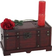Cosmo Casa Houten kist houten doos schatkist - Valence antieke uitstraling 24x46x23 cm - Vierkant