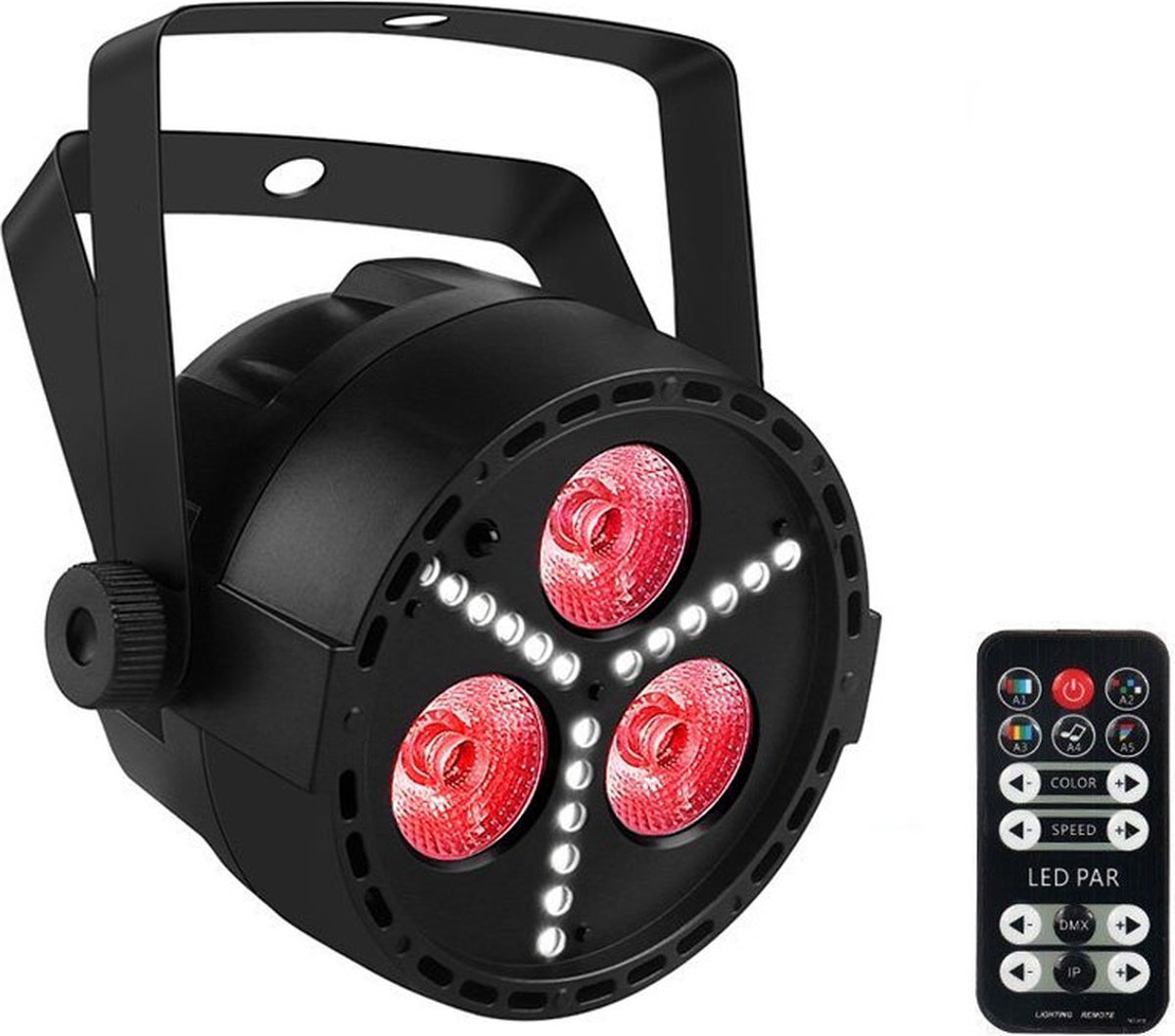 Ibiza Light - MINI PAR 4-IN-1 RGBW LED WITH SMD LED STROBE Compacte, DMX bestuurde PAR pro