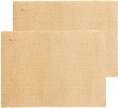 Chaks Chemin de table en jute - 2x - 29 x 300 cm - beige avec fil doré - Décorations de table