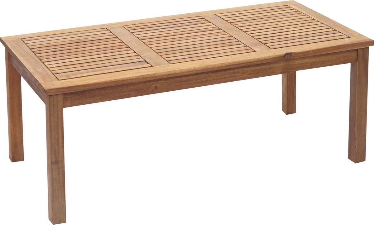 Salontafel MCW-E99, tuintafel bijzettafel balkontafel, massief acaciahout MVG-gecertificeerd 100x50 cm, bruin