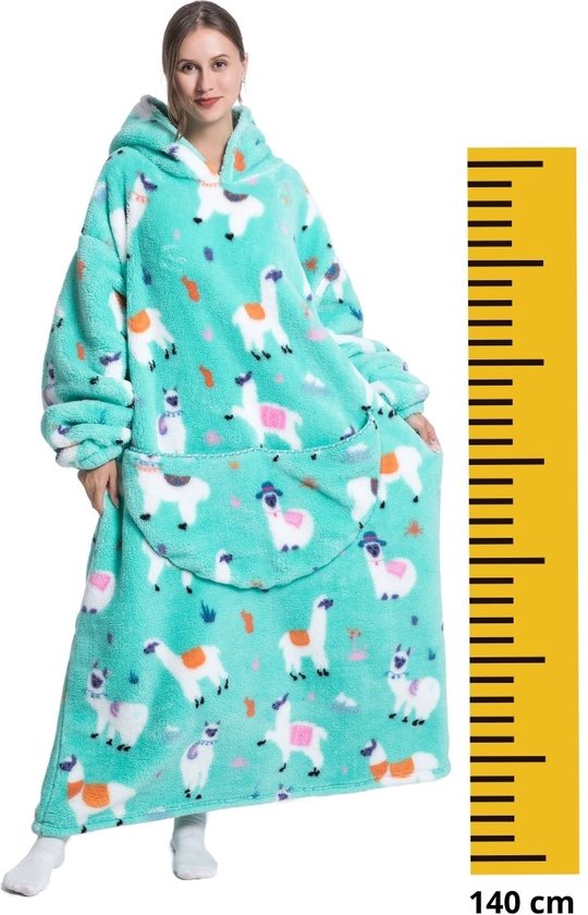 OLAOLA Panda Overmaat Hoodie Deken voor Volwassenen, Sherpa Fleece Draagbare Deken met Mouwen & Zakken, Zacht Warm Knus Deken Met Capuchon, Donszacht Dekentrui voor Vrouwen Mannen