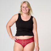 Moodies menstruatie & incontinentie ondergoed - Hipster Lace - moderate kruisje - Rood - maat M - period underwear