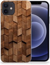 Bumper Hoesje Geschikt voor iPhone12 | 12 Pro (6.1") Wooden Cubes