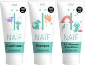 Naïf - Haarroutine Voordeelset - Shampoo & Conditioner & Shampoo 2-1 - 3x100ml - Kinderen - met Natuurlijke Ingrediënten