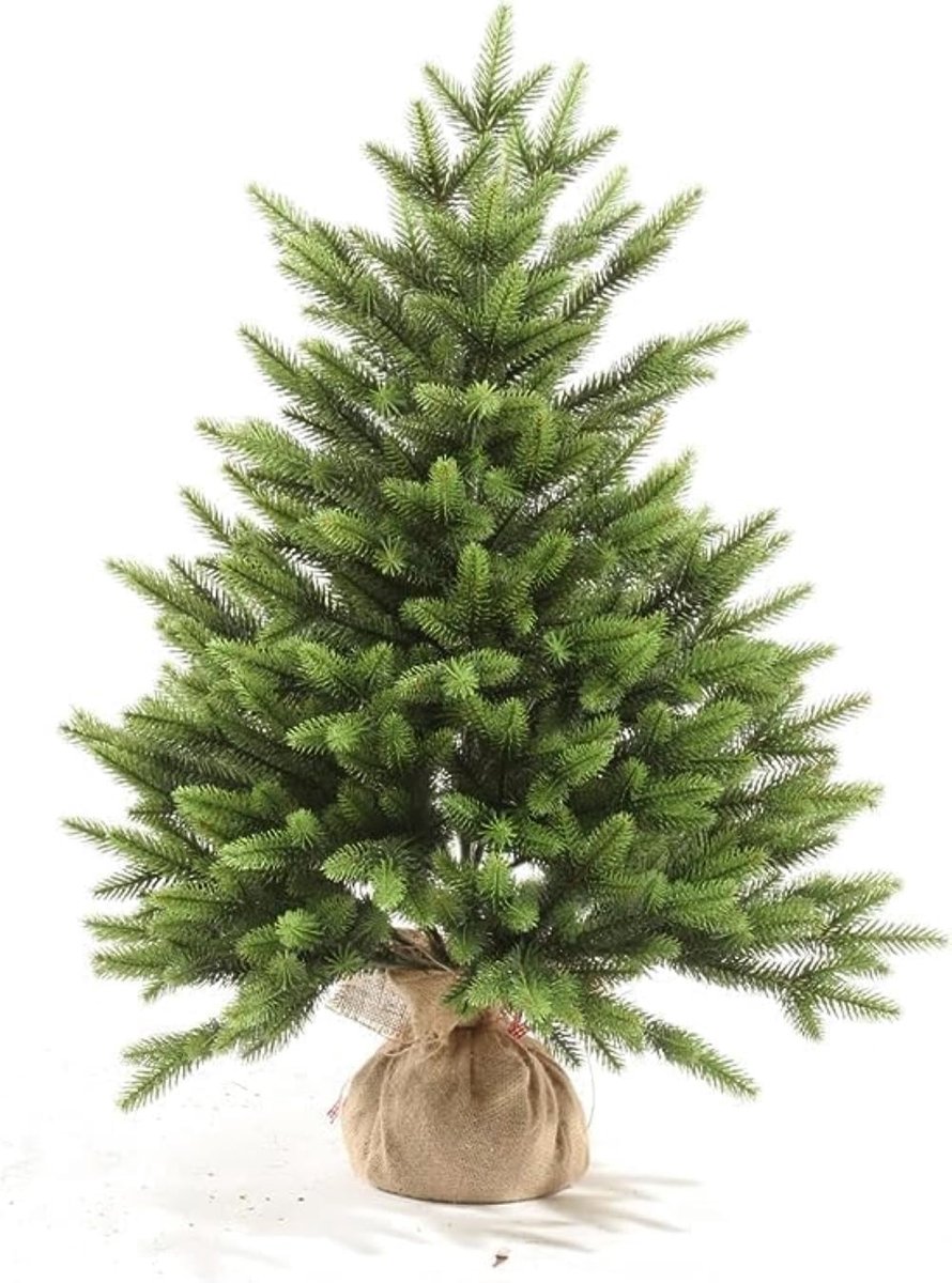 Kunstkerstboom, 85 cm, onyx, klassiek groen, 139 takken, 100% PE-punten, inclusief standaard zaklinnen