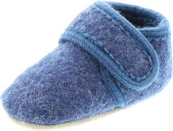 Celavi Kinder / Bébé Schuhe Slippers en Wool Bébé Blue Mélange-17/18