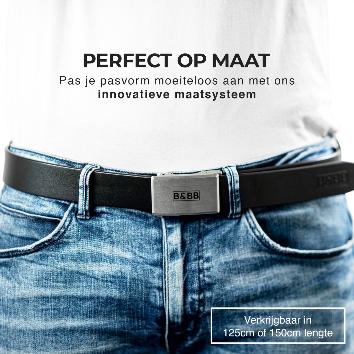 Black & Brown Belts / 125 CM /Outlined Gesp - Zwarte Riem /Automatische riem/ Automatische gesp / Leren riem/ Echt leer/ Heren riem zwart/ Dames riem zwart/ Broeksriem / Riemen / Riem /Riem heren /