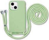 Étui Armordrop avec cordon adapté pour iPhone 15 - Étui en Siliconen avec cordon - Vert