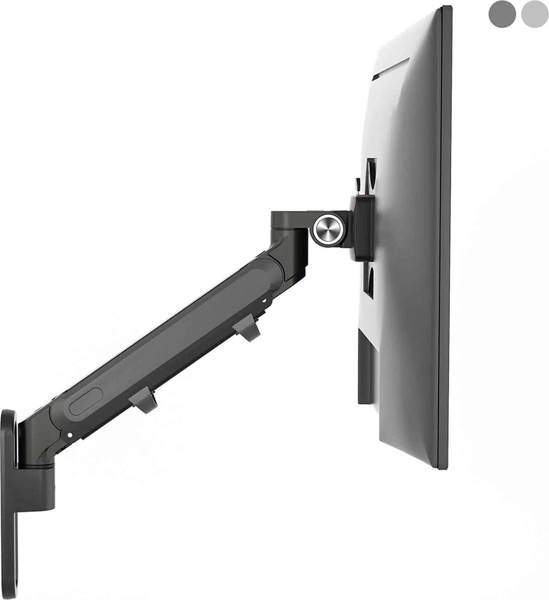 Alberenz® Single Monitor Wandbeugel zwart - Monitorbeugel met gasveer - Geschikt voor bevestiging muur - Ergonomisch ontwerp