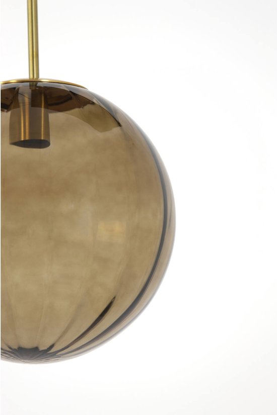 Light & Living Suspension Magdala - Glas Brun - Ø30cm - Moderne - Suspensions Salle à manger, Chambre, Salon